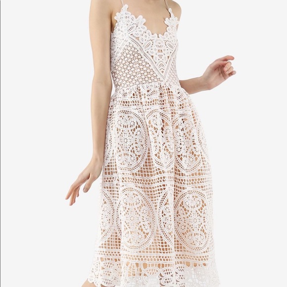 Chicwish Dresses & Skirts - Chicwish Moonlit Night Cross Back Crochet Cami Dress